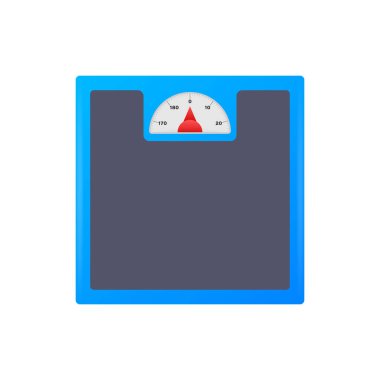 Ölçek simgesi. Terazi, beyaz arka planda izole edilmiş. Vektör stok illüstrasyonu.