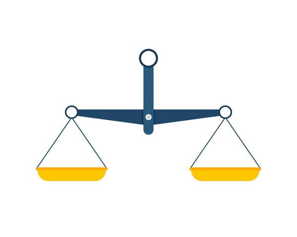 Scales icon. Libra isolated on white background. Vector stock illustration.