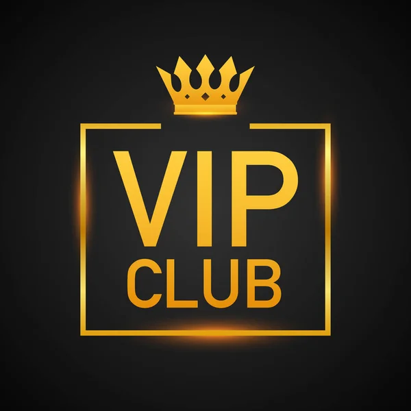 Vip club label sur fond noir. Illustration vectorielle . — Image vectorielle