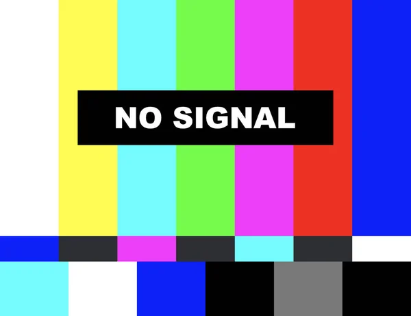 No signal. Distorted glitch tv. Descendant network. Vector stock illustration. — Stock Vector