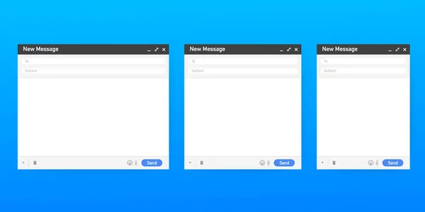 E-posta şablonu. Boş e-posta tarayıcı penceresi. Mail Mesaj web sayfası vektör çerçeve. Hisse senedi vektör çizim.