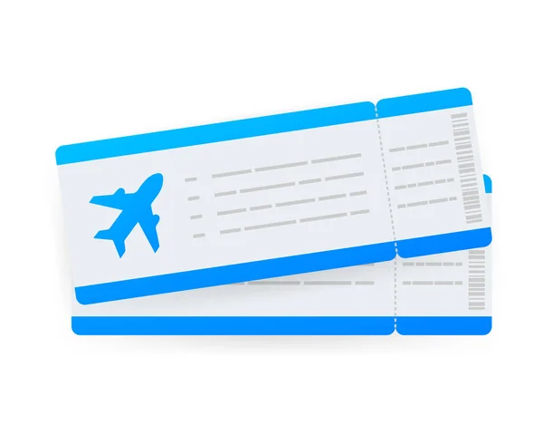 Repülőjegyek vagy beszállókártya a különleges szolgálati borítékban. Vektorállomány illusztrációja. — Stock Vector