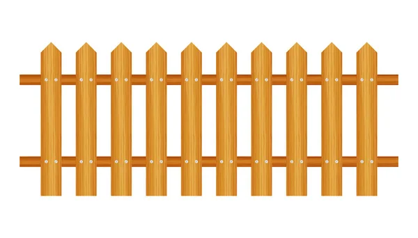 Clôture de piquet, bois texturé, bords arrondis. Illustration vectorielle . — Image vectorielle