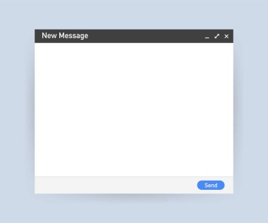 E- posta şablonu. Boş e- posta tarayıcı penceresi. Posta iletisi web sayfası vektör çerçevesi. Vektör illüstrasyonu.