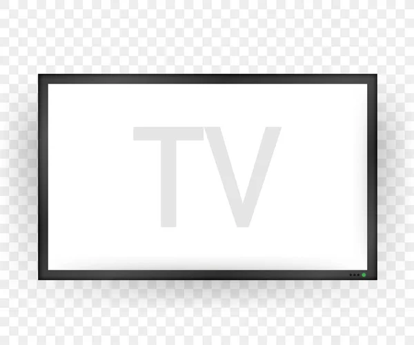 TV, pantalla en blanco moderna. Pantalla de TV LCD. Ilustración vectorial . — Vector de stock