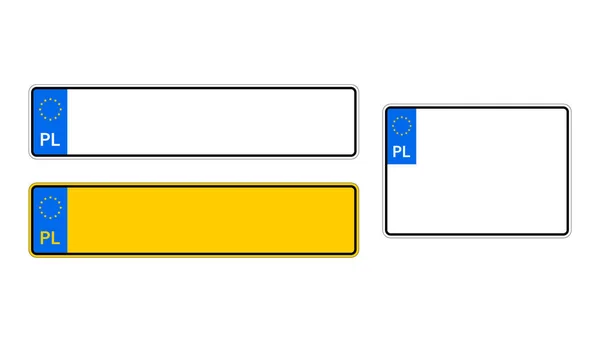 Polen kenteken. Registratienummer voertuig. Vectorillustratie. — Stockvector