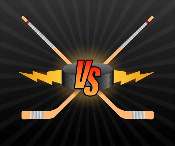 Hockey Versus Logo. VS Vector Letters Illustration. Competition Icon. Fight Symbol. — Stock Vector