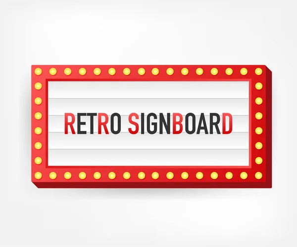 Ρετρό lightbox διαφημιστική πινακίδα vintage πλαίσιο. Lightbox με προσαρμόσιμη σχεδίαση. Κλασικό banner για τα έργα σας ή τη διαφήμιση. Εικονογράφηση διανύσματος. — Διανυσματικό Αρχείο