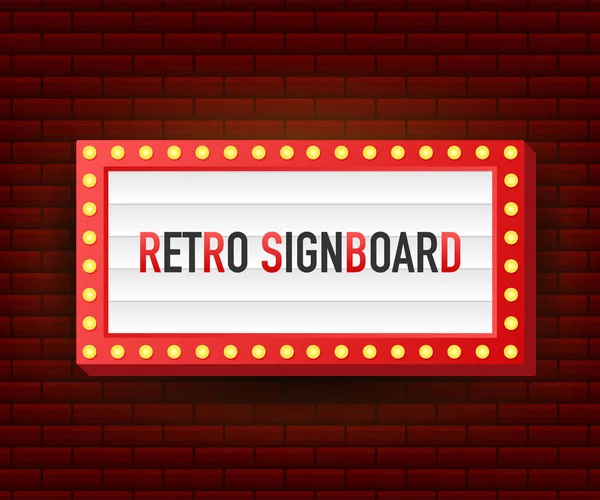 Retro lightbox hirdetőtábla vintage keret. Lightbox testreszabható kialakítással. Klasszikus banner a projektek vagy a reklám. Vektorillusztráció. — Stock Vector