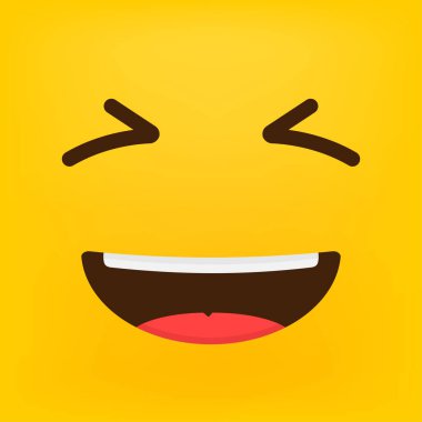 Gülen surat. Sarı gülücük posteri. Dünya gülümseme günü. Vektör çizimi. Gülen vektör. Gülen ikon. Vektör illüstrasyonu.