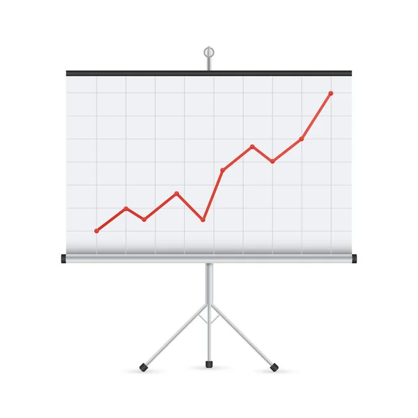 Экран проектора с графиком бизнес-графика. Векторная иллюстрация . — стоковый вектор