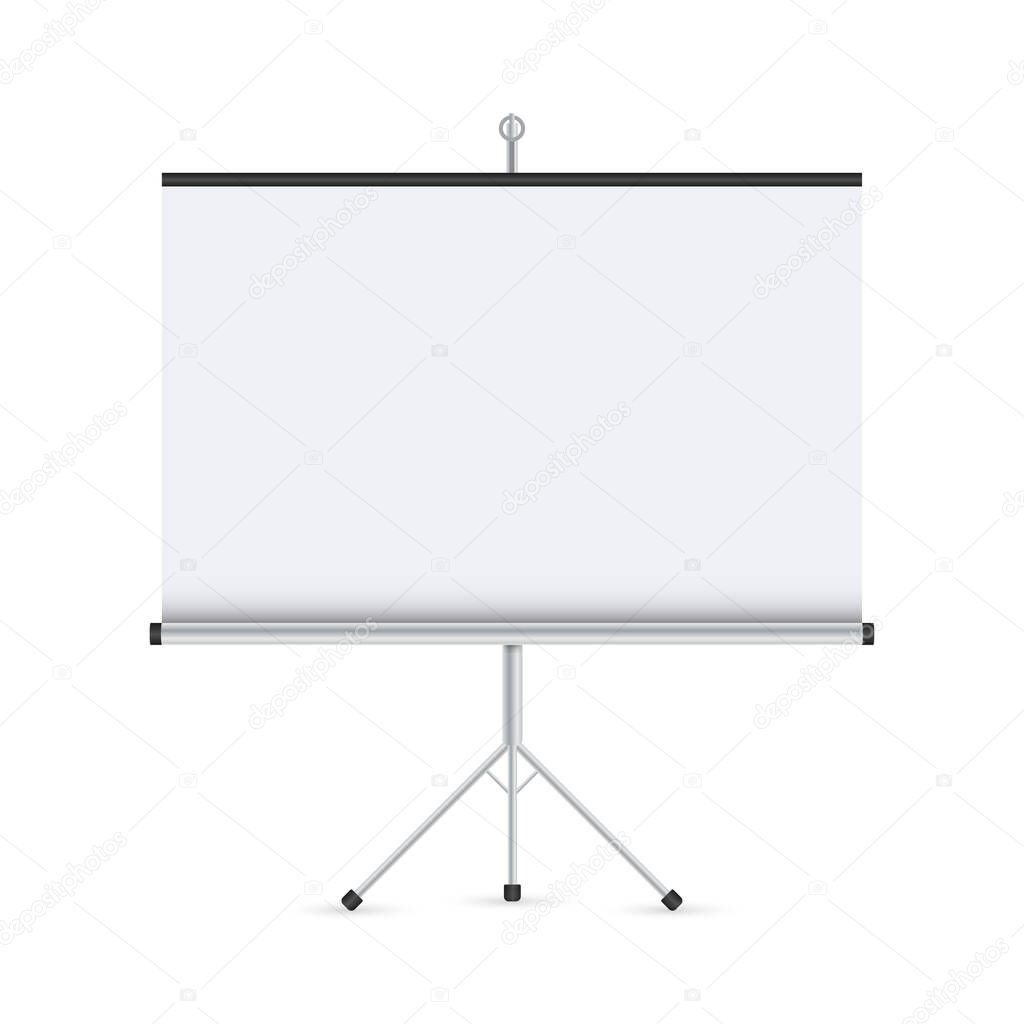 Empty Projection screen, Presentation board, blank whiteboard for conference.