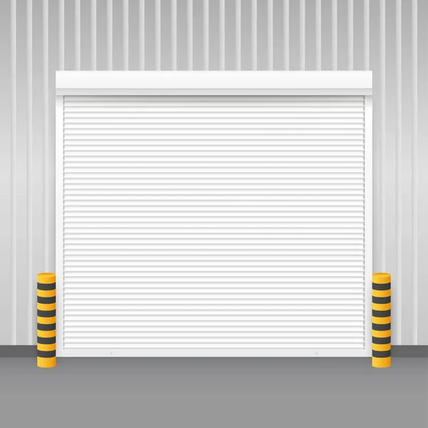 Pintu Vektor dengan Rolling Shutters di latar belakang putih. Ilustrasi vektor. - Stok Vektor