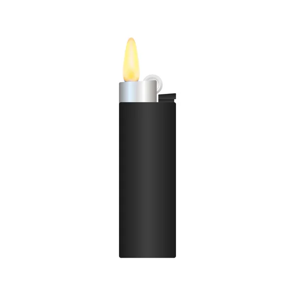 Realistic Template Blank White Lighter Empty Mock Up. Vector stock illustration — Stock Vector