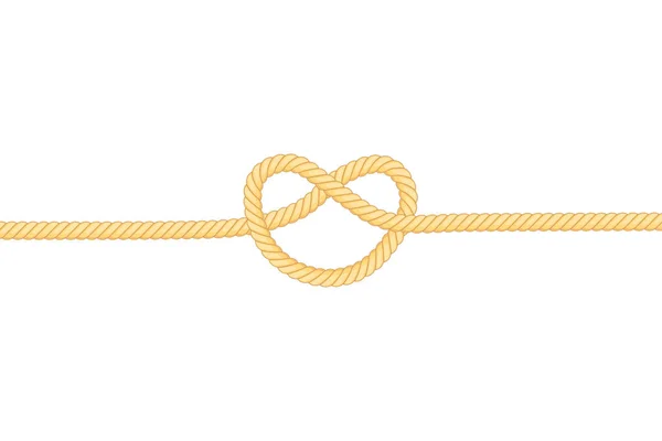 Knot of rope on a white background. Vector illustration. — Stock Vector