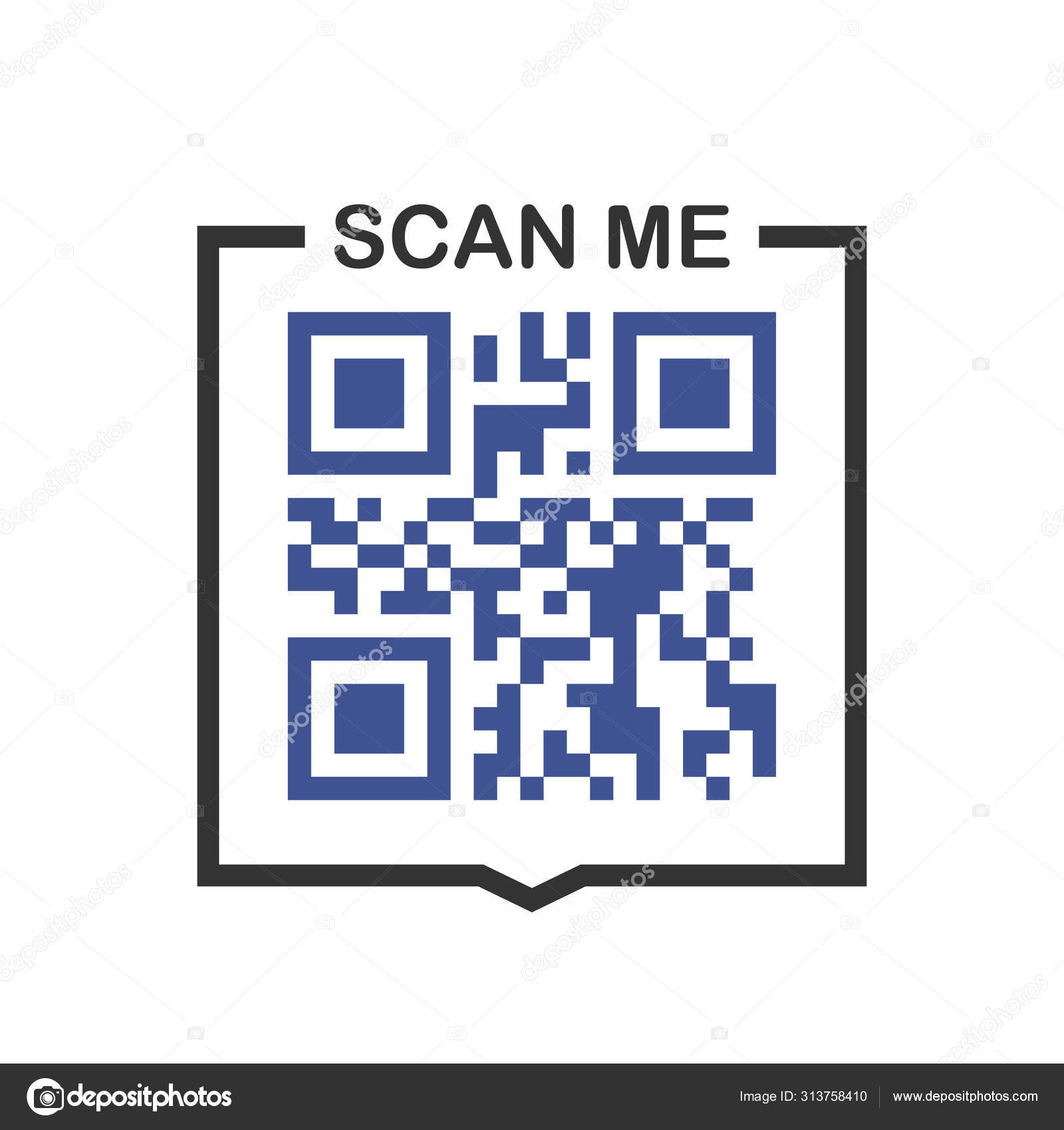 QR code for smartphone. Inscription scan me with smartphone icon. Qr