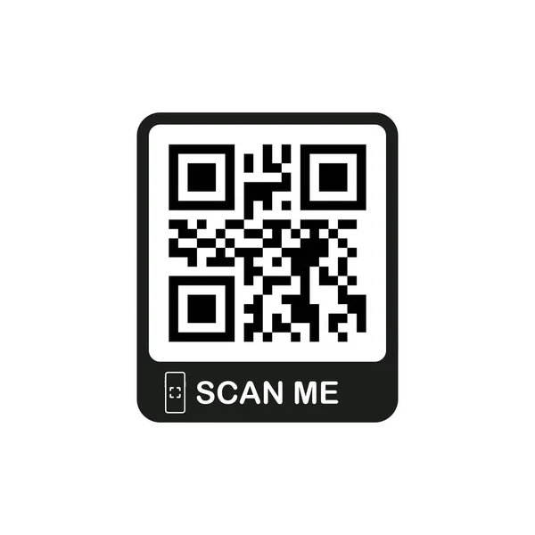 Codice QR per smartphone. Iscrizione scansionami con icona dello smartphone. Codice Qr per il pagamento. Illustrazione vettoriale — Vettoriale Stock