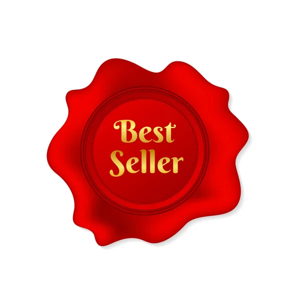 Selo de cera Best-seller em fundo branco. Ilustração do estoque vetorial . — Vetor de Stock