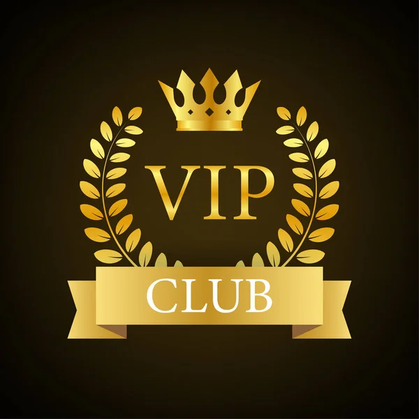 Vip club label sur fond noir. Illustration vectorielle . — Image vectorielle