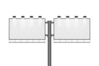 Işık arkaplanındaki ilan panosu. Boş beyaz vektör yatay poster şablonu. Pazarlama tasarımı için şablon. Vektör stok illüstrasyonu.