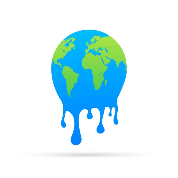 Global warming, Graphic illustration of a melting Earth. — 图库矢量图片