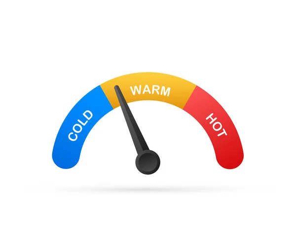 Modernes Thermometer, Sommerhintergrund. Thermometer im Cartoon-Stil. Thermostat. Vektoraktiendarstellung. — Stockvektor