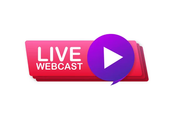 Live Webcast Button, icoon, embleem, label. Voorraadillustratie van vectoren. — Stockvector