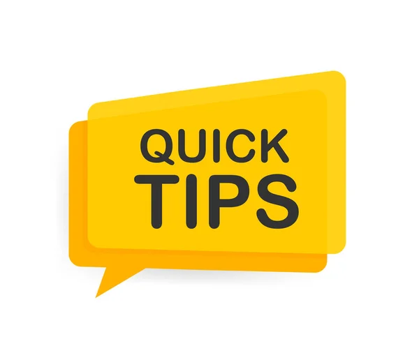 Quick-Tips-Symbol-Abzeichen. Bereit für den Einsatz im Web- oder Printdesign. Vektoraktiendarstellung. — Stockvektor