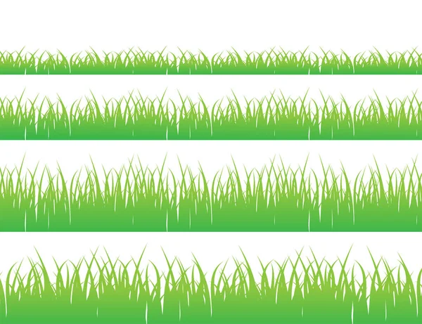 Hraniční vektorový vzorec zelené trávy. Vektorová ilustrace pozadí trávy. — Stockový vektor