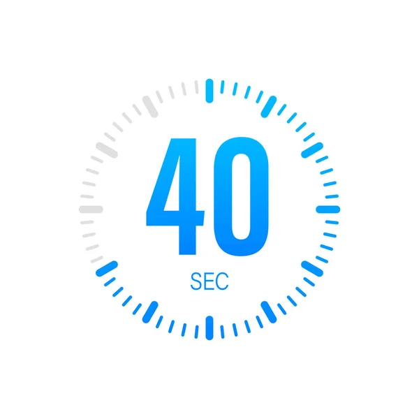 Το 40 δευτερόλεπτα, χρονόμετρο, χρονόμετρο διάνυσμα εικονίδιο. Εικονίδιο χρονόμετρο σε επίπεδη στυλ. Εικονογράφηση διανύσματος — Διανυσματικό Αρχείο
