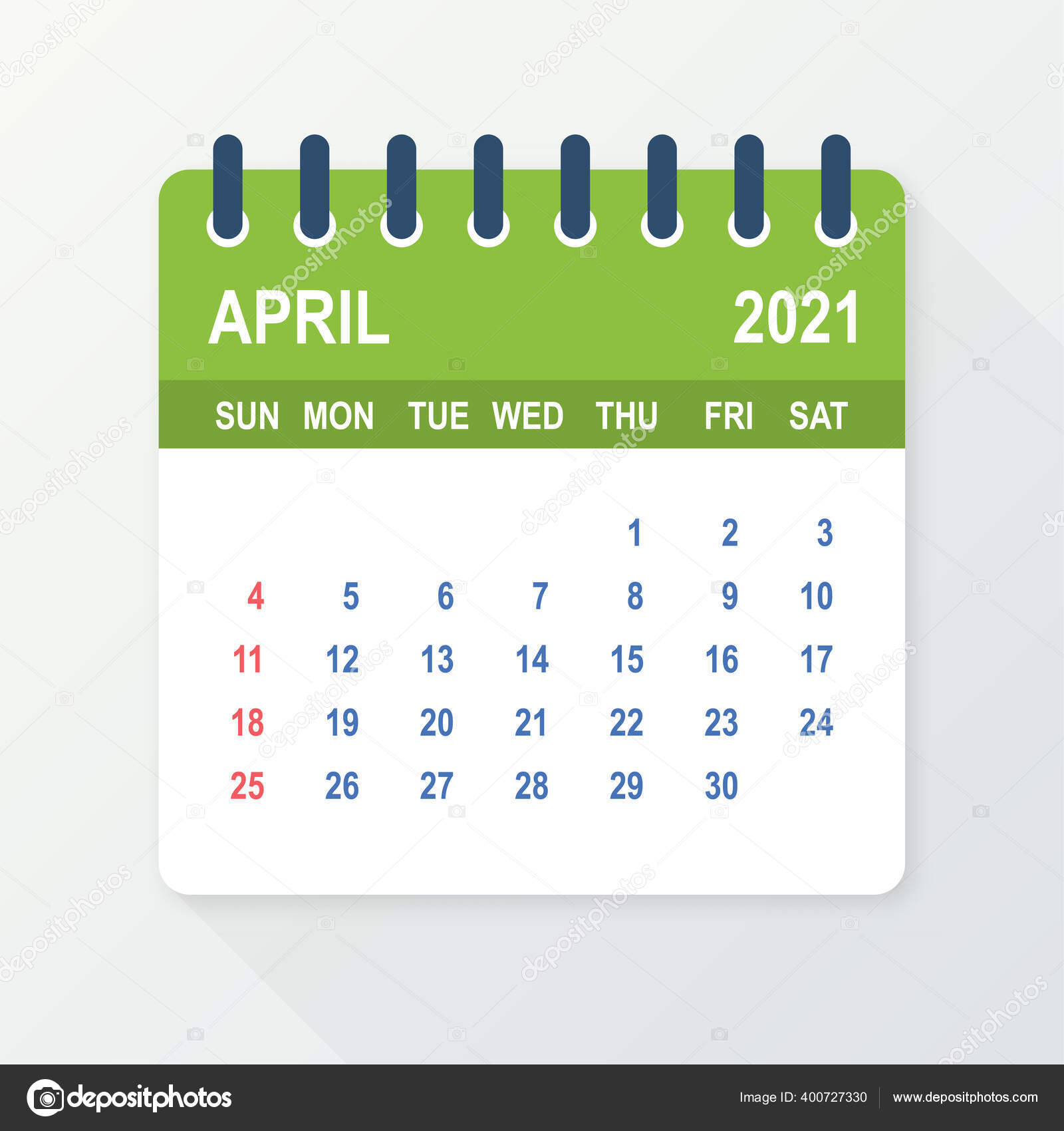 April 21 Calendar Leaf Calendar 21 In Flat Style Vector Illustration Stock Vector Image By C Appleboy