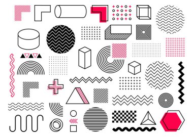 Klasik tarzda geometrik bir şekil. Parlak renk. Siyah soyut geometrik arkaplan. Vektör stok illüstrasyonu.