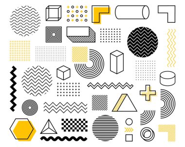 Klasik tarzda geometrik bir şekil. Parlak renk. Siyah soyut geometrik arkaplan. Vektör stok illüstrasyonu.