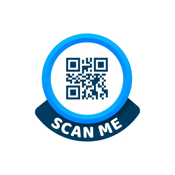 Codice QR per smartphone. Iscrizione scansionami con icona dello smartphone. Codice Qr per il pagamento. Illustrazione vettoriale — Vettoriale Stock