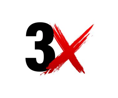 İki kat daha hızlı logoti sembolü. 3x logo simgesi. X3 kısa mektup. Vektör stok illüstrasyonu.