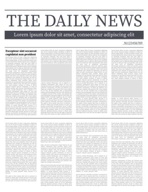 Vector mock up of a blank daily newspaper. Fully editable whole newspaper in clipping mask. Vector stock illustration. clipart