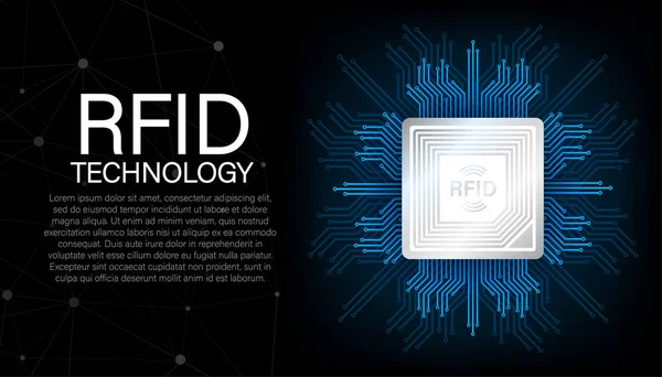 RFID Radyo Frekans Kimliği. Teknoloji konsepti. Dijital teknoloji. Vektör stok illüstrasyonu.