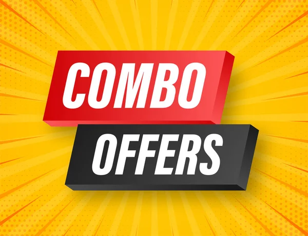 Combo offers banner design on white background. Vector stock illustration. — Stock Vector