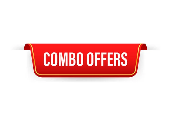 Combo offers banner design on white background. Vector stock illustration. — Stock Vector