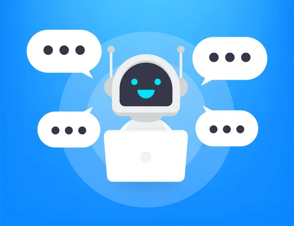 Icono de robot. Diseño de signo de bot. Concepto de símbolo Chatbot. Servicio de soporte de voz bot. Soporte en línea bot. Ilustración vectorial. — Archivo Imágenes Vectoriales