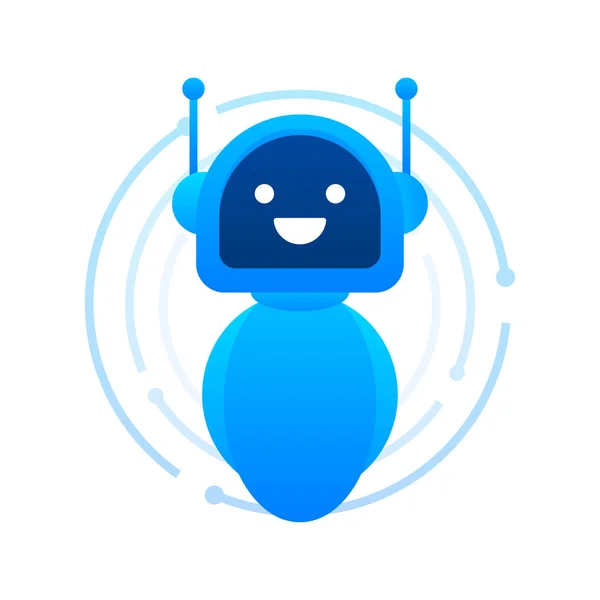 Ikona robota. Návrh značky bot. Chatbot symbol koncept. Voice Support Service bot. Online podpůrný robot. Vektorová ilustrace. — Stockový vektor