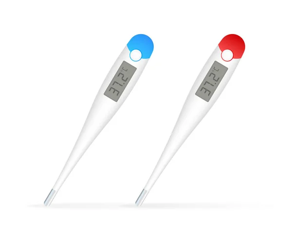 Medische thermometer. Thermometer op een witte achtergrond. Digitale thermometer. Vectorillustratie. — Stockvector