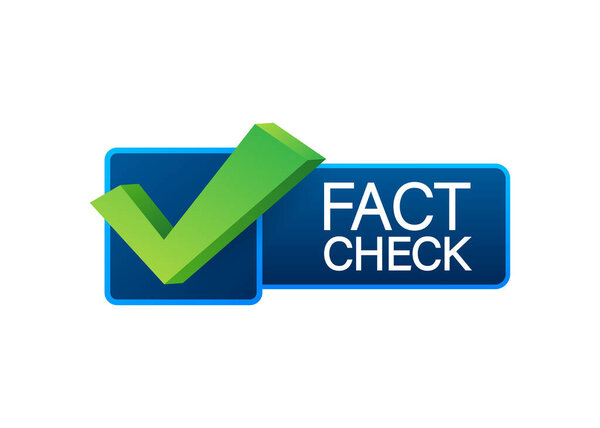 Fact check. Concept of thorough fact-checking or easy compare evidence. Vector stock illustration.