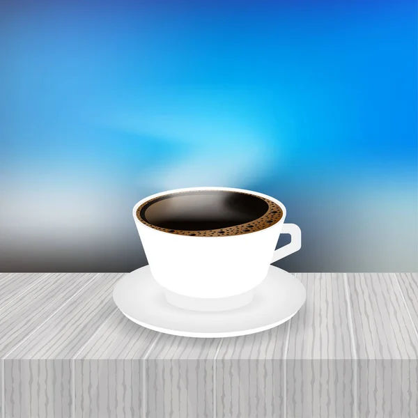 Una taza de café y platillo, realista. Ilustración de stock vectorial. — Vector de stock