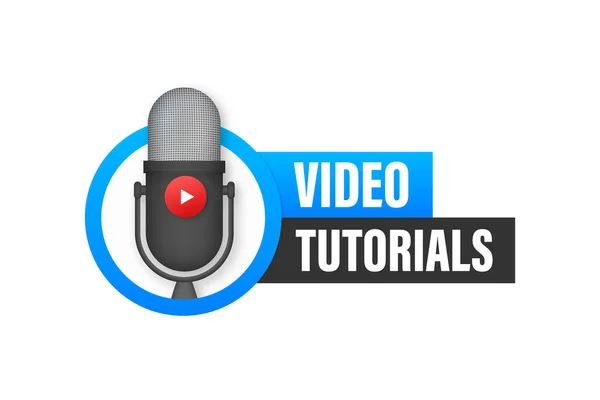 Video tutorials ikon koncepció. Tanulási és tanulási háttér, távoktatás és tudásnövekedés. Vektorillusztráció. — Stock Vector