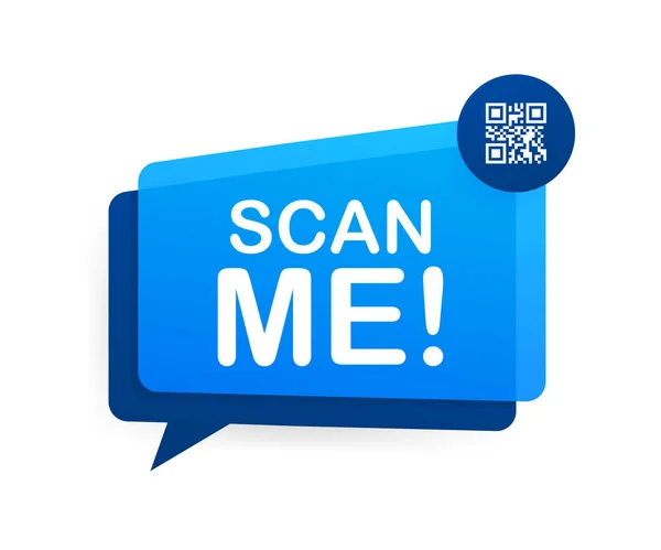 Akıllı telefonun QR kodu. Yazıt beni akıllı telefon simgesi ile tarıyor. Ödeme için QR kodu. Vektör illüstrasyonu