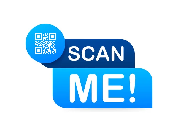 Code QR pour smartphone. Inscription scanner moi avec icône smartphone. Code Qr pour le paiement. Illustration vectorielle — Image vectorielle