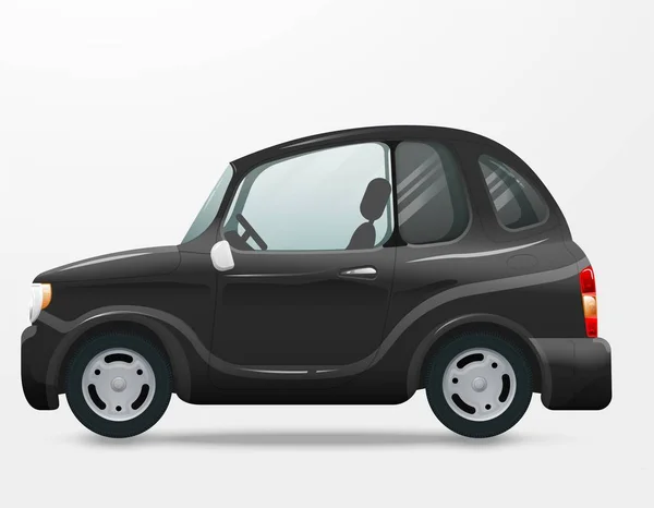 白の軽自動車ベクター 側からの眺め Kei 車イラスト — ストックベクタ