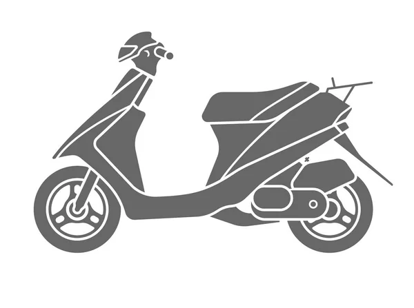Motorcycle Scooter Black Silhouette Motorbike Icon Vector Illustration — Stock Vector