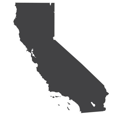Vektör California harita siluet. İllüstrasyon izole vektör. Beyaz arka planda siyah.